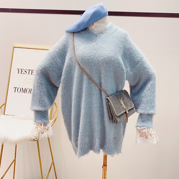 Pulover de damă cu decolteu spitz în patru culori