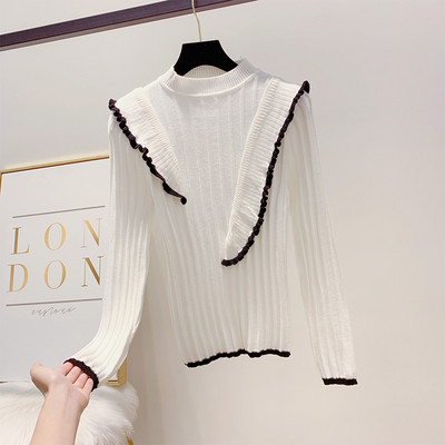 Pulover de dama cu decolteu rotund in patru culori