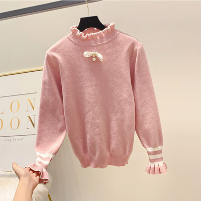 Pulover de dama cu panglica in mai multe culori