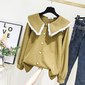 Camasa de dama model nou cu nasturi in galben si alb