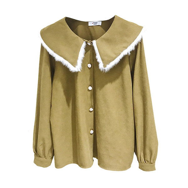 Camasa de dama model nou cu nasturi in galben si alb