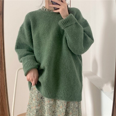 Pulover de dama cu decolteu oval in trei culori