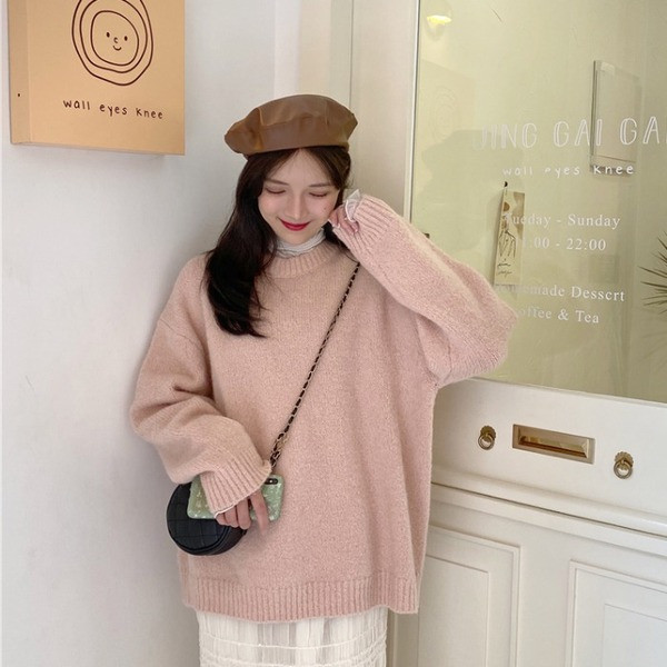 Pulover de dama cu decolteu oval in trei culori