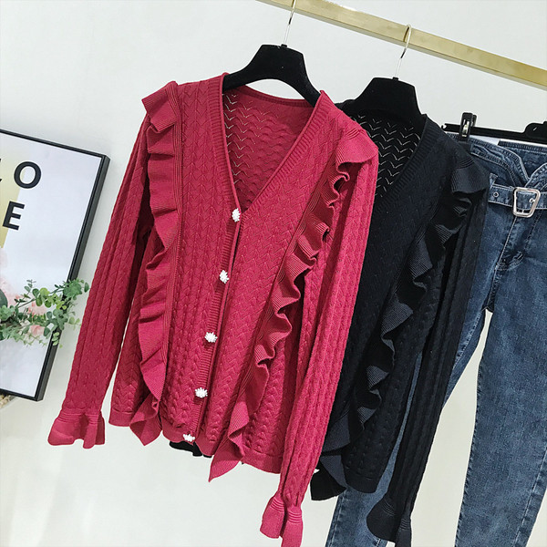 Vestă modernă de damă cu decolteu spitz și mâneci lungi în negru și visiniu