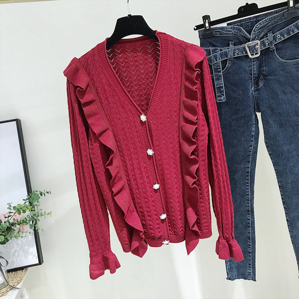 Vestă modernă de damă cu decolteu spitz și mâneci lungi în negru și visiniu