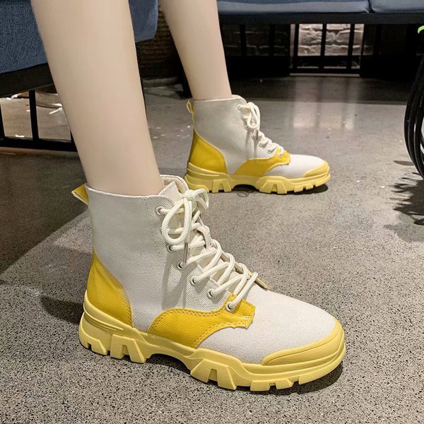 Cizme casual dama cu talpa plate si sireturi in mai multe culori