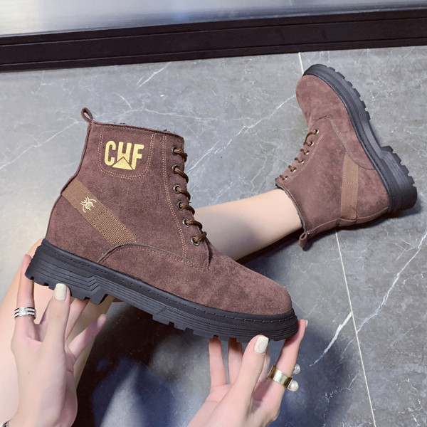 Cizme casual de dama cu sireturi potrivite pentru iarna