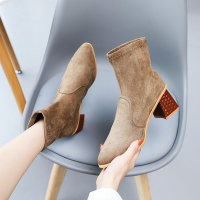 Cizme de dama stilate din piele intoarsa model ascutit in mai multe culori