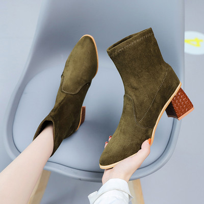 Cizme de dama stilate din piele intoarsa model ascutit in mai multe culori