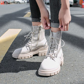 Télre is alkalmas női alkalmi bőrcsizma két színben