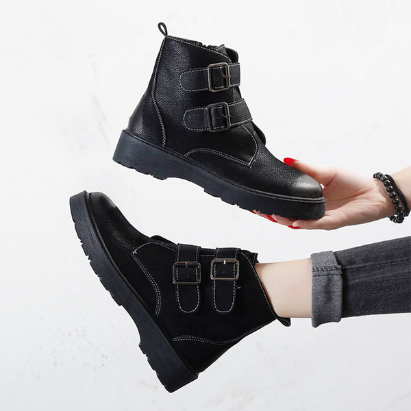 Cizme casual de dama cu talpa plate in negru si maro