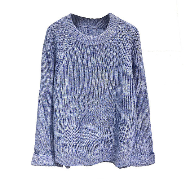 Pulover de dama cu decolteu rotund in mai multe culori - model larg