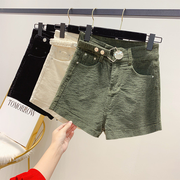 Pantaloni scurți de iarnă de damă cu talie înaltă