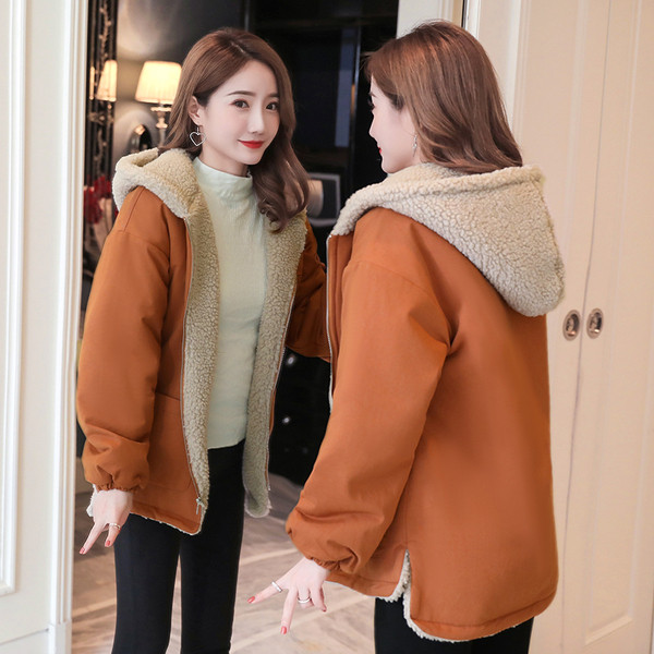 ΝΕΟ μοντέλο χειμωνιάτικο γυναικείο μπουφάν κατάλληλο για μητέρα και παιδί σε μπεζ και καφέ χρώμα