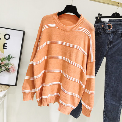 Alkalmi női pulóver - széles modell szürke, narancssárga, fekete és bézs színben