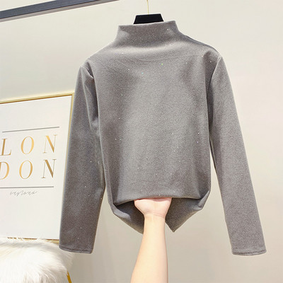 Női blúz pólógallérral, fényes hatással több színben