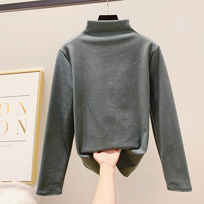 Női blúz pólógallérral, fényes hatással több színben