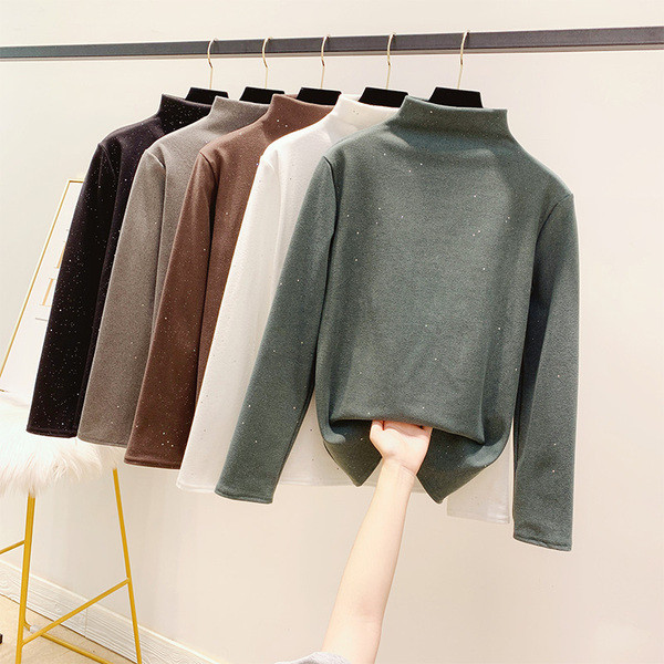 Női blúz pólógallérral, fényes hatással több színben