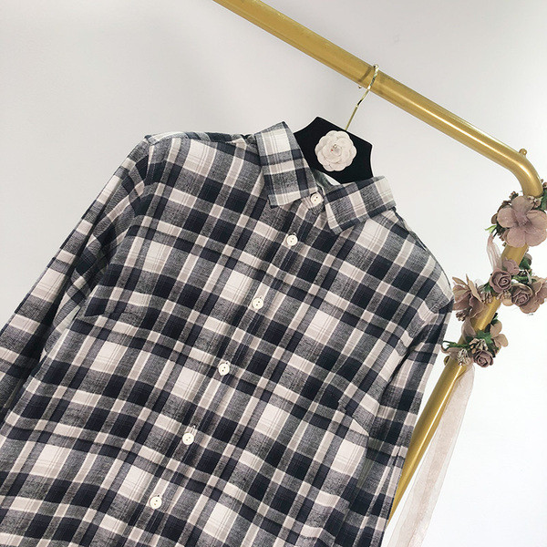 Camasa lata in carouri cu nasturi model clasic