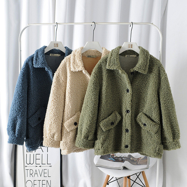 Palton casual de dama cu buzunare si nasturi in albastru, bej si verde