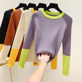 Pulover de dama cu decolteu rotund in patru culori