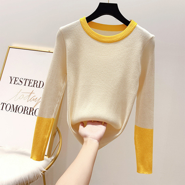 Pulover de dama cu decolteu rotund in patru culori