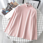 Alkalmi női pulóver magas gallérral és hosszú ujjal, négy színben