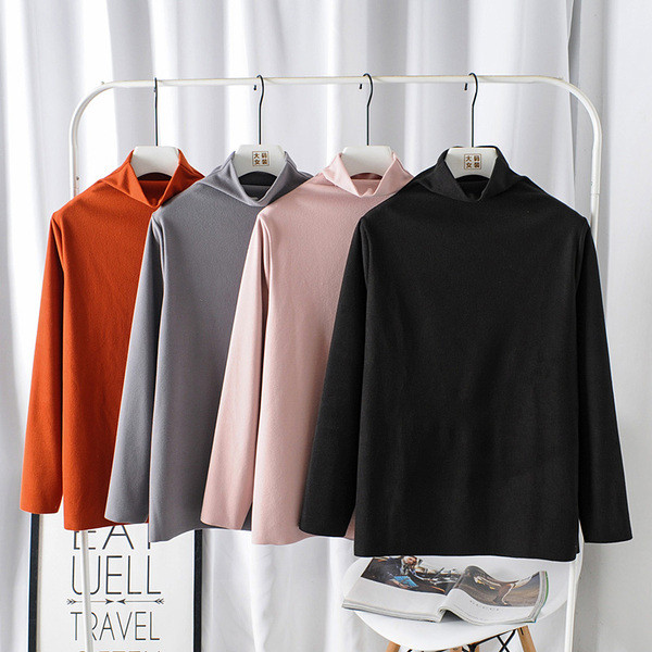 Alkalmi női pulóver magas gallérral és hosszú ujjal, négy színben