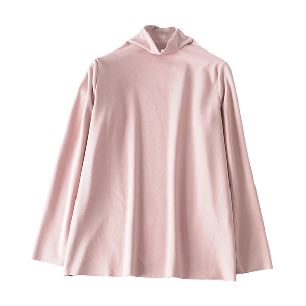 Alkalmi női pulóver magas gallérral és hosszú ujjal, négy színben