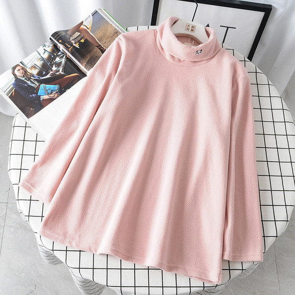 Modern női pulóver magas gallérral - letisztult modell négy színben