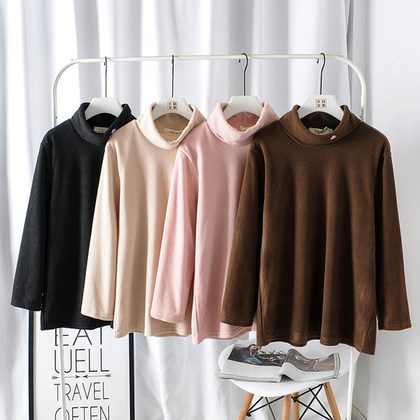 Modern női pulóver magas gallérral - letisztult modell négy színben