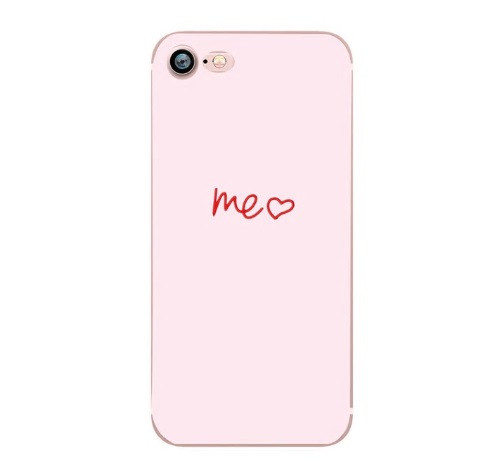Husă pentru iPhone 7 și iPhone 8 în culoarea roz cu inscripție