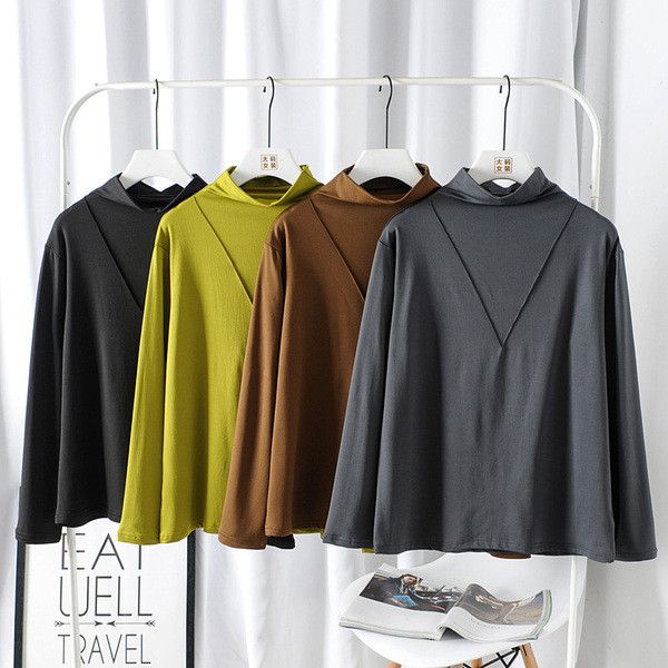 Pulover casual dama cu guler inalt si maneci lungi in patru culori