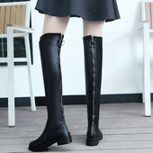 Cizme de dama moderne cu fermoar de culoare neagra - doua modele