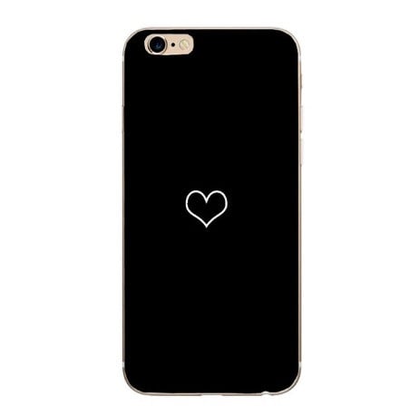 Калъф за iPhone 6 и iPhone 6S в черен цвят със сърце