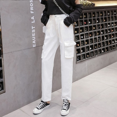 Model nou de blugi sport dama cu buzunare laterale in alb