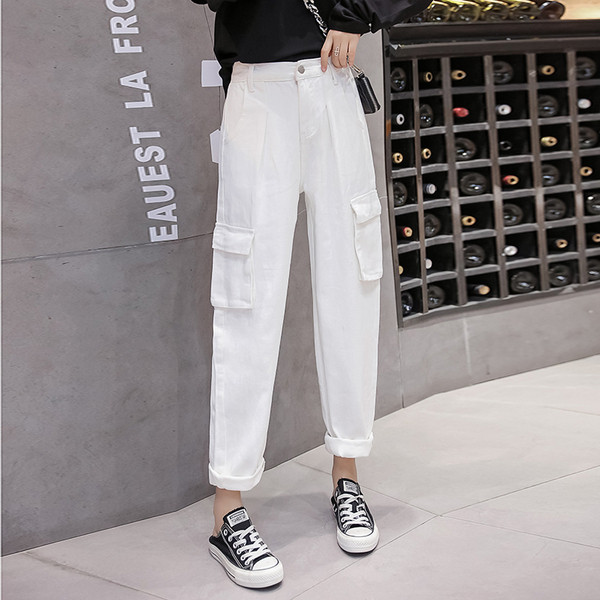 Model nou de blugi sport dama cu buzunare laterale in alb