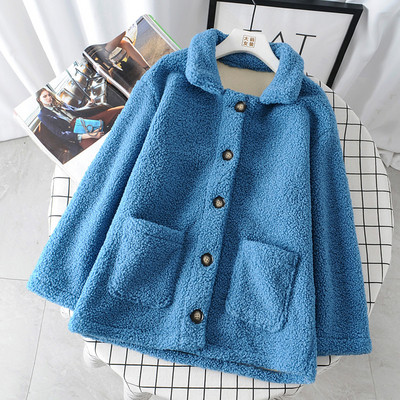 Palton modern de dama cu nasturi si buzunare in galben, albastru si roz