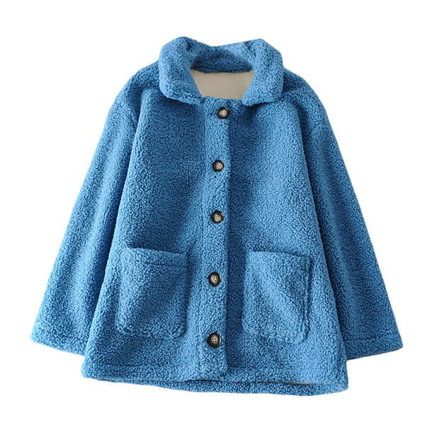 Palton modern de dama cu nasturi si buzunare in galben, albastru si roz