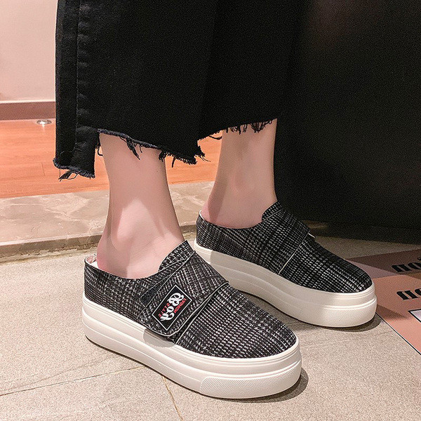 Pantofi casual dama cu petice si talpa inalta in doua culori