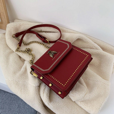 Fém elemes modern női táska több színben