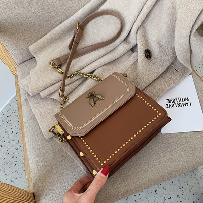 Fém elemes modern női táska több színben