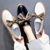 Pantofi casual dama cu talpa plate si panglica in doua culori