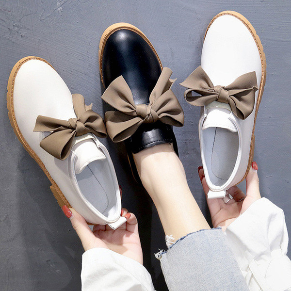 Pantofi casual dama cu talpa plate si panglica in doua culori