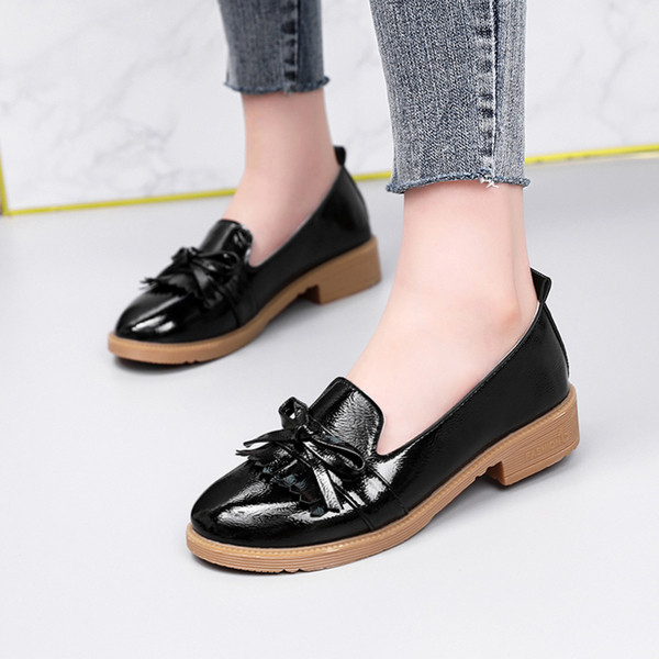 Pantofi dama casual din piele cu panglica in doua culori