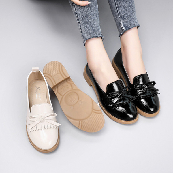 Pantofi dama casual din piele cu panglica in doua culori