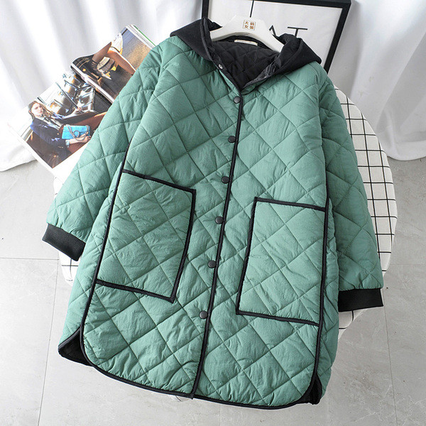 Geaca de iarna casual de dama cu gluga si nasturi in trei culori