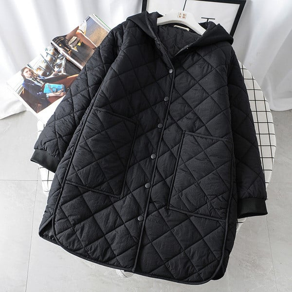 Geaca de iarna casual de dama cu gluga si nasturi in trei culori