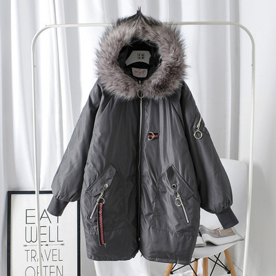 Νέο μοντέλο χειμερινό  γυναικείο μπουφάν με κουκούλα σε τρία χρώματα