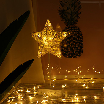 Коледна 3D LED лампа във формата на луна или звезда - 42см 